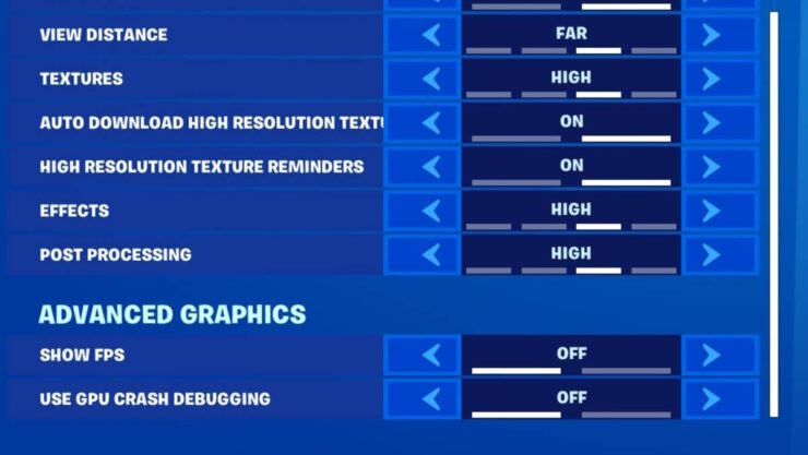 fortnite gameplay settings